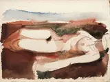 Francesco Tabusso, Nudo, gouache and matite colorate on paper