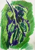 Ennio Morlotti, Tralcio (studio per litografia), 1969, pastelli a cera on card