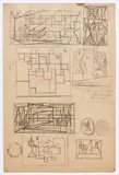 Atanasio Soldati, Foglio di studi, 1948, pencil on paper
