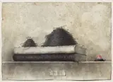 Vilmore Armodio Schenardi, Libri vani, 2002, mixed media on card