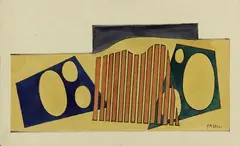 Angelo Savelli, Composizione, mixed media on paper