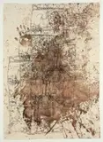 Hermann Nitsch, Unterirdische Stadt (Plan), 1983, sangue on canvas serigrafata