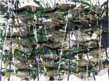 Arman, Senza titolo, 2002, accumulazione di sabot on canvas tesa on panel and colore