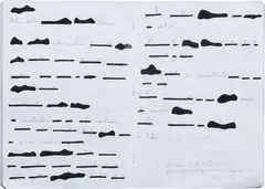 Senza titolo by Emilio Isgrò, mixed media on quaderno cancellato, offered May 2020