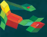 Achille Perilli, La presa verginale, 1990, mixed media on canvas