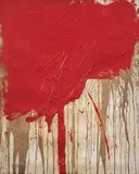 Hermann Nitsch, Senza titolo, 1998, oil on juta