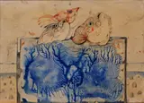 Antonio Possenti, De rerum natura, mixed media on cardboard