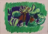 Ennio Morlotti, Tralcio (studio per litografia), 1969, pastelli a cera on card
