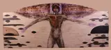Bruno Ceccobelli, Il mio spazio, 2001, mixed media and assemblaggio on panel