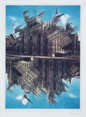 Pol Bury, Due collage a soggetto «Milano», collage on paper