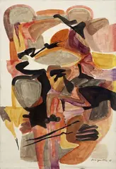 Composizione by Salvatore Scarpitta, 1956, tempera on paper applicata on canvas, offered Mar 2020