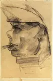 Prigioniero by Lorenzo Viani, charcoal on paper, offered Mar 2020