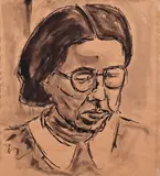 Giuseppe Migneco, Ritratto, inchiostro on paper