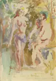 Mino Maccari, Adamo ed Eva, 1947, gouache on paper