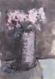 Sergio Scatizzi, Fiori, tempera on paper applicata on compensato