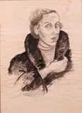 Giuseppe Migneco, Ritratto di Dodi, mixed media on paper