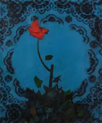 Bella di sera, sotto la lampada by Rinaldo Burattin, 1979, oil and acrylic on canvas, offered Mar 2020