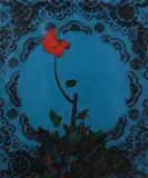 Rinaldo Burattin, Bella di sera, sotto la lampada, 1979, oil and acrylic on canvas
