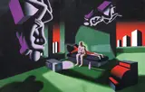 Mark Kostabi, The Green Room, 1988, oil on canvas