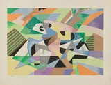 Gino Severini, Le cycliste, 1956, lithograph a colori
