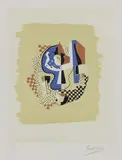 Gino Severini, Natura morta con fruttiera, 1964, lithograph