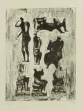 Henry Moore, Seven Sculptural Ideas, 1973, lithograph a due colori