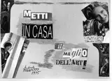 Lamberto Pignotti, Metti in casa il meglio dell'arte, 1995, collage on cardboard