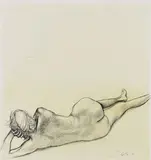 Renato Guttuso, Nudo di schiena, 1978, pencil and ink on paper