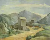Sandro Biazzi, Paesaggio, 1932, oil on compensato