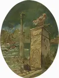 Nanni Valentini, Mareggiata, oil on panel