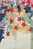 Tutte stelle by Mario Schifano, screenprint on card applicato on canvas, offered Dec 2018