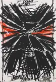 Vinicio Berti, Mondo doppio, 1988, acrylic on card applicato on canvas