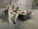 Paul Beel, Differing Viewpoints on Man and Woman #1?, oil and mixed media on canvas