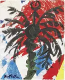 Rotella, In cima all'albero, décollage and tempera on canvas