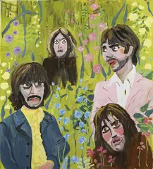 Stella Vine, The Beatles in the Hollyhocks, 2005, oil on canvas