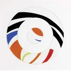 Sara Campesan, Scomposizione circolare 4 spirali, 1982, acrylic and perspex on legno