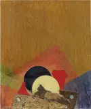 Roberto Crippa, Senza titolo, collage on panel
