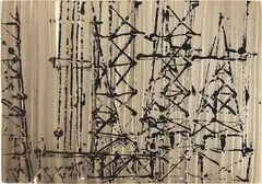 Tralicci by Pino Pascali, 1961, mixed media on card, offered Dec 2018