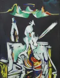 Gianni Dova, Sala operatoria, oil on canvas