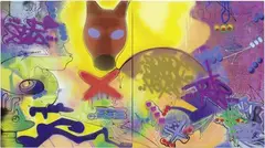 Johnny the Fox by Torrick Ablack, 2008, acrylic and vernice spray on canvas, offered Dec 2018