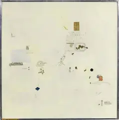 Gianfranco Baruchello, E intanto, a Tebe, il sacro battaglione, 1967, mixed media on alluminio