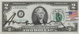 Andy Warhol, Two Dollars Jefferson, mixed media on banconota