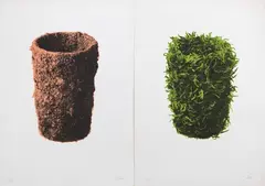 Due grafiche by Fabrizio Plessi, lithograph a colori, offered Dec 2017