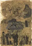 Composizione con cavallo by Mario Sironi, 1953, inchiostro and tempera on paper, offered Dec 2017