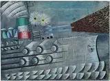Vittorio Corona, Venti di guerra, 1935, mixed media on paper applicata on panel