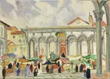 Rodolfo Marma, Fiera alla SS. Annunziata, 1975, oil on canvas