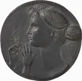 Emilio Greco, Testa di fanciulla, medaglia in bronze