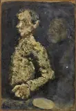 Mario Sironi, Autoritratto con figura, mixed media on paper applicata on faesite