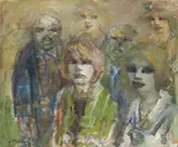 Figure by Mino Maccari, oil on compensato, offered Dec 2017