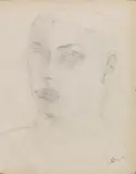 Filippo de Pisis, Testa di ragazzo, charcoal on paper